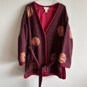 Victoria's Secret Womens Vintage Style Long Coat Maroon Size Large